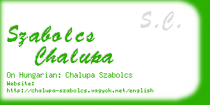 szabolcs chalupa business card